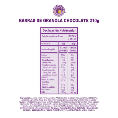 Barras de Granola Chocolate